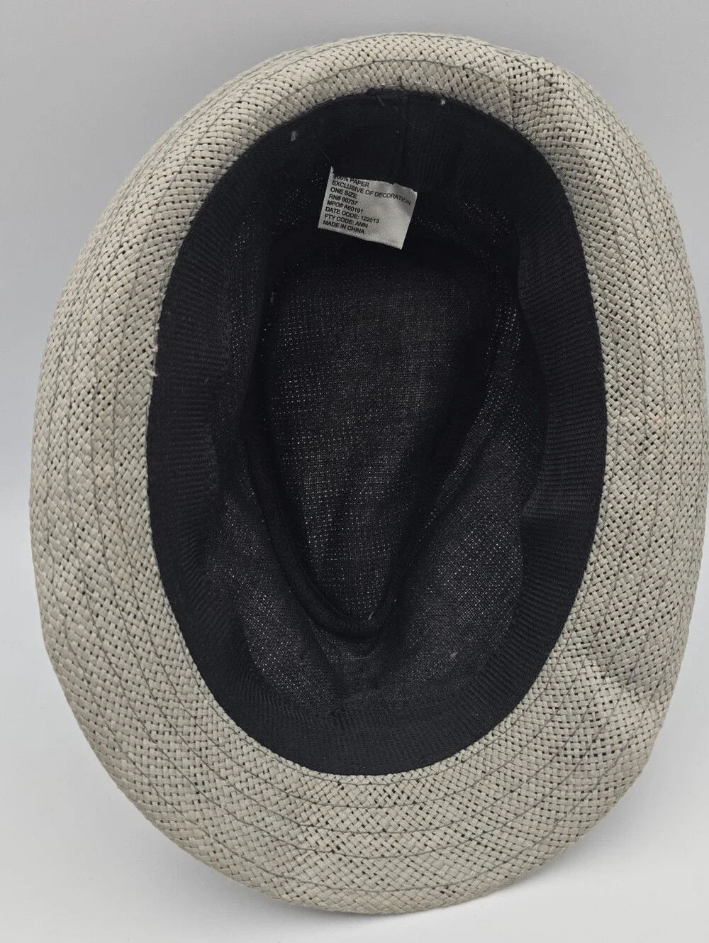 Unbranded Boys Gray Straw Trilby Fedora Hat